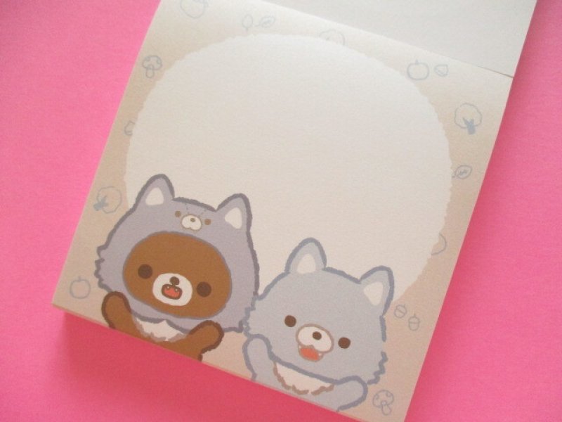 Photo1: Kawaii Cute Square Memo Pad Rilakkuma San-x *Aokogu no otomari (MH23702)