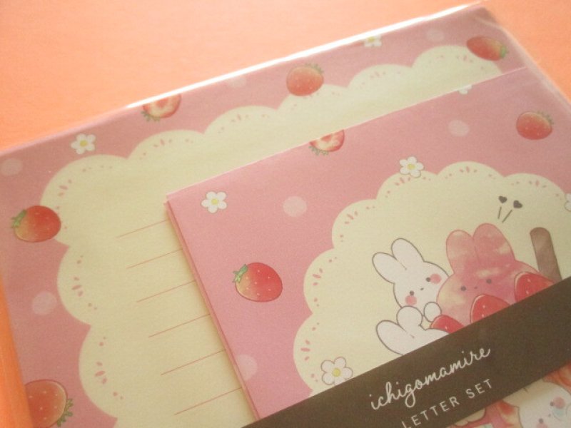Photo1: Kawaii Cute Letter Set Kyowa *ichigomamire (42-195 Rabbit)