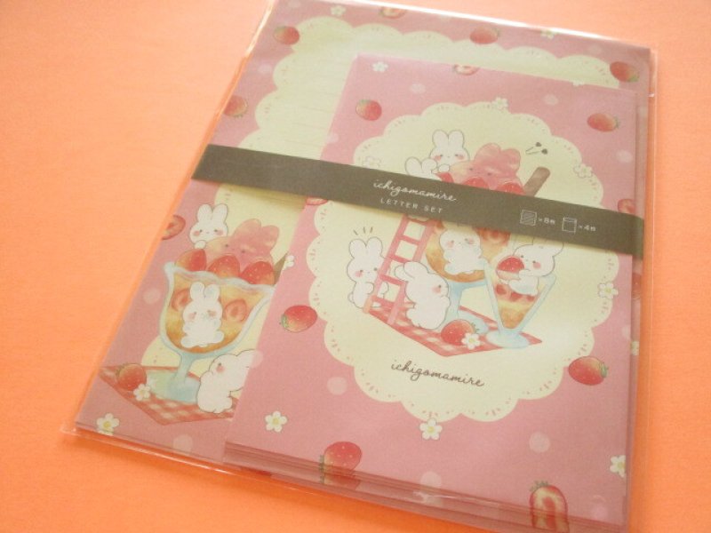 Photo1: Kawaii Cute Letter Set Kyowa *ichigomamire (42-195 Rabbit) (1)