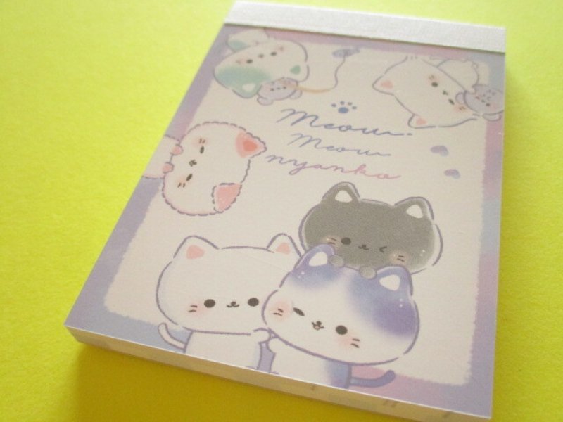 Photo1: Kawaii Cute Mini Memo Pad Crux *Meow Meow Nyanko (125994) (1)