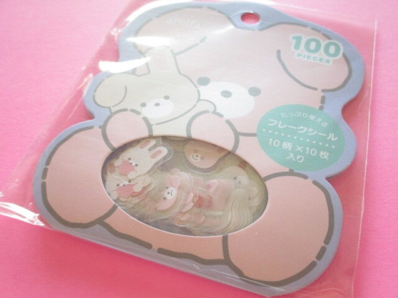 Photo1: Kawaii Cute Sticker Flakes Sack Daily Animal  Amifa *Rabbit (141160-3) (1)