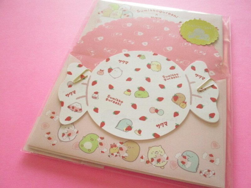 Photo1: Kawaii Cute Regular Letter Set San-x Sumikkogurashi *Sakuma Strawberry milk candy (MH82401) (1)