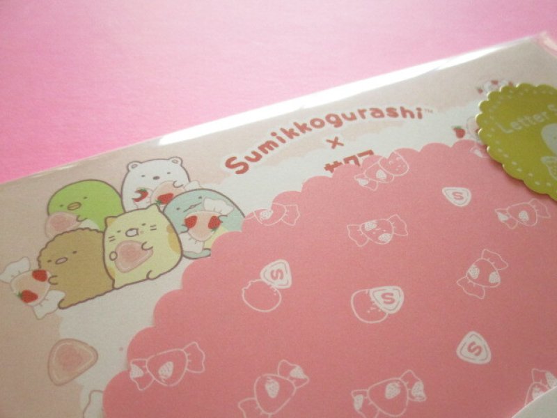 Photo1: Kawaii Cute Regular Letter Set San-x Sumikkogurashi *Sakuma Strawberry milk candy (MH82401)