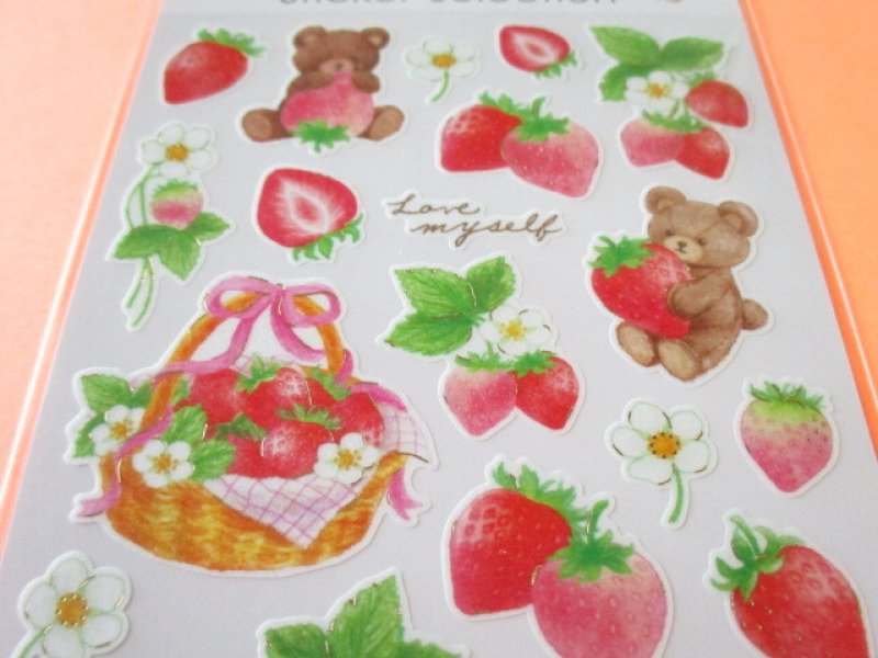 Photo1: Kawaii Cute Stickers Sheet Gaia *Strawberry Life (466765)