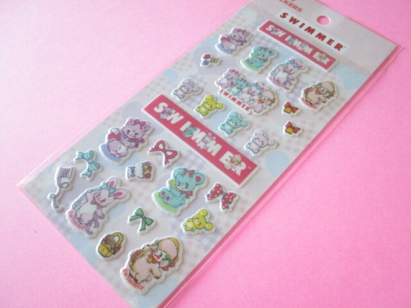 Photo1: Kawaii Cute Puffy Stickers Sheet  *SWIMMER (SE-SW10272) (1)