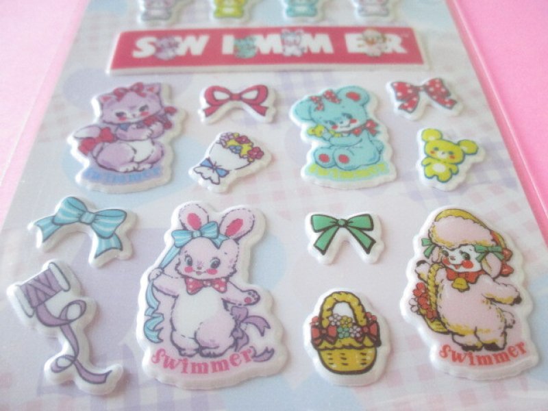 Photo2: Kawaii Cute Puffy Stickers Sheet  *SWIMMER (SE-SW10272)