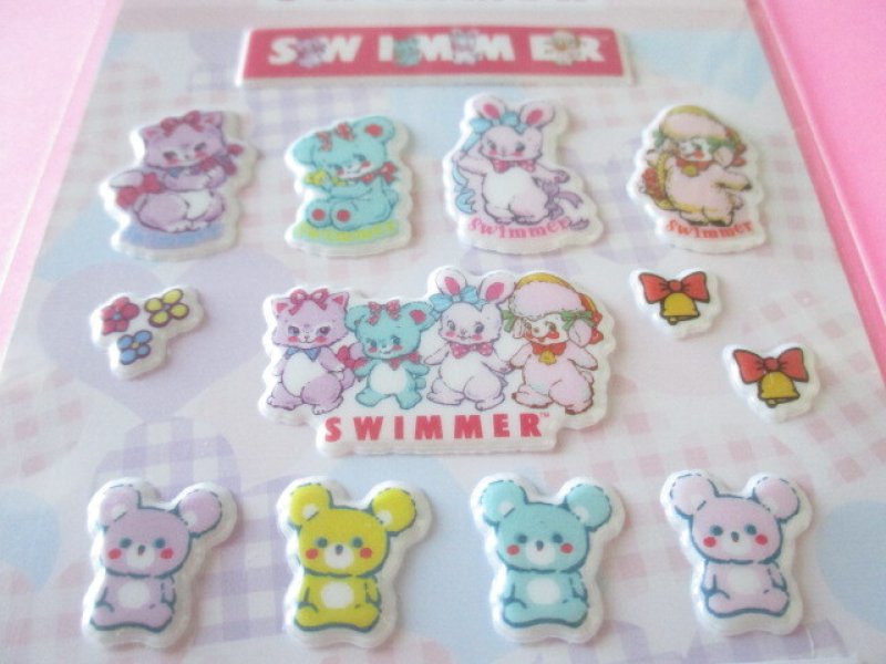 Photo1: Kawaii Cute Puffy Stickers Sheet  *SWIMMER (SE-SW10272)