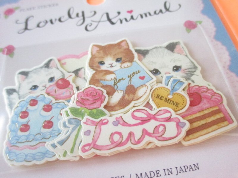 Photo1: Kawaii Cute Lovely Animal Sticker Flakes Sack Gaia *Cat (468027)