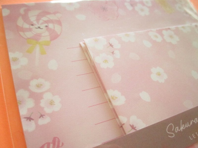 Photo1: Kawaii Cute Cherry Blossom Letter Set Kyowa *Sakura Meguri Sweets (42-208-B)