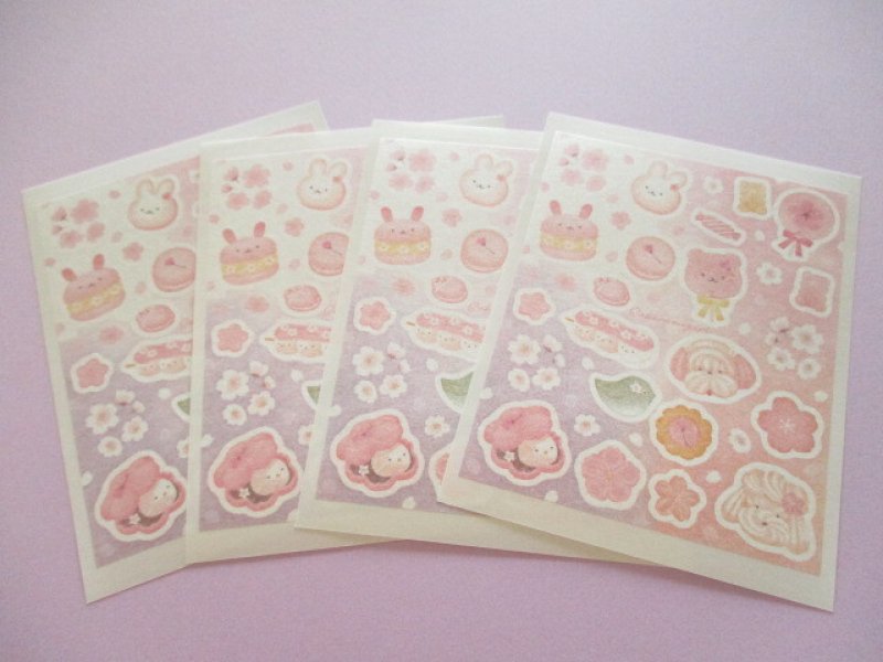Photo1: Kawaii Cute Masking Stick Seals Stickers Set Kyowa *Cherry blossom Sakura meguri Sweets (62-E69)
