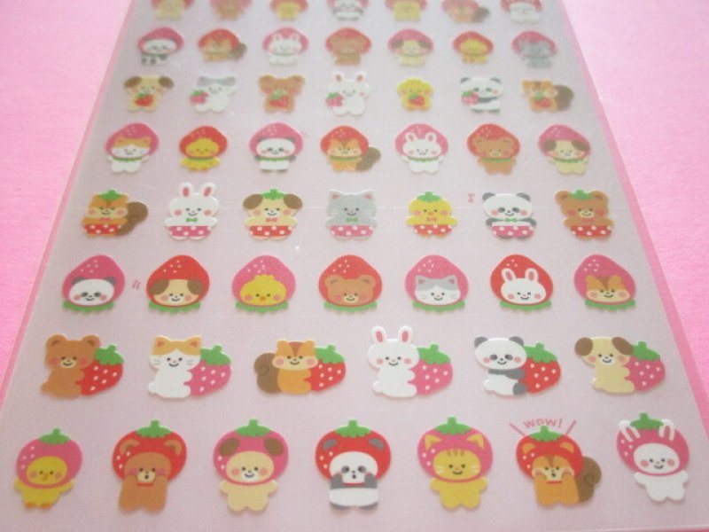 Photo2: Kawaii Cute Stickers Sheet Gaia *キグルミ Strawberry (466764)