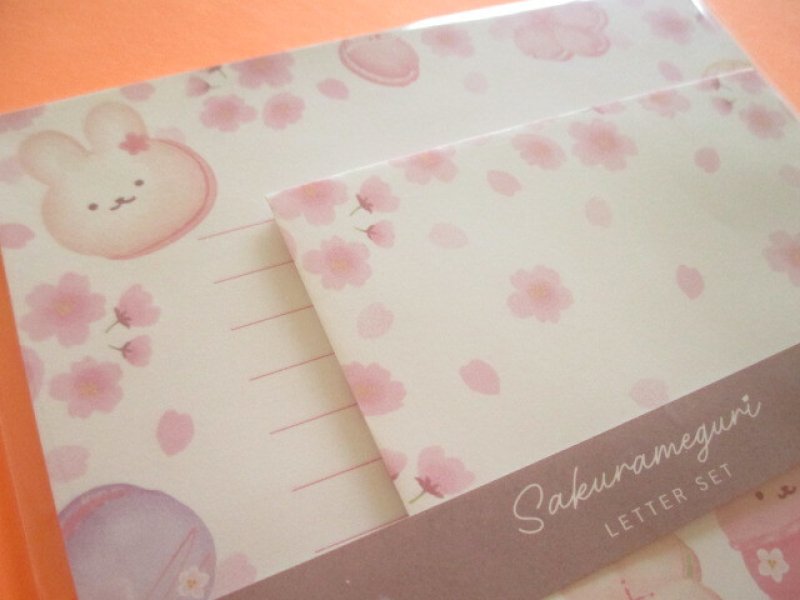 Photo1: Kawaii Cute Cherry Blossom Letter Set Kyowa *Sakura Meguri Sweets (42-208-A )
