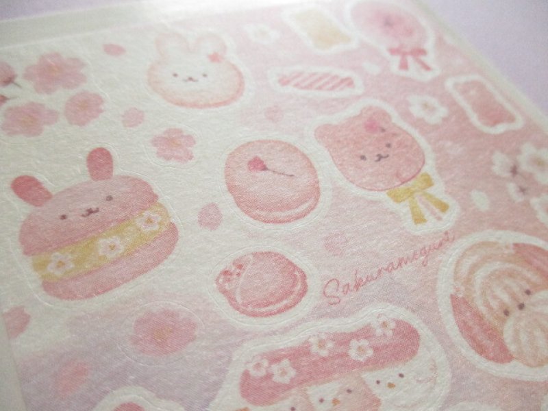 Photo3: Kawaii Cute Masking Stick Seals Stickers Set Kyowa *Cherry blossom Sakura meguri Sweets (62-E69)