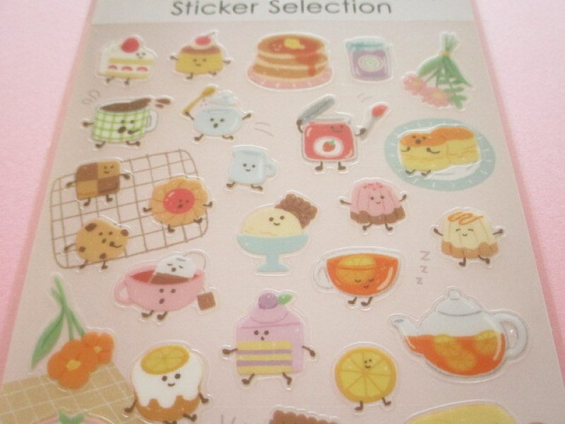 Photo1: Kawaii Cute Design Stickers Sheet Gaia *Friendly Food 2 (466775-1)