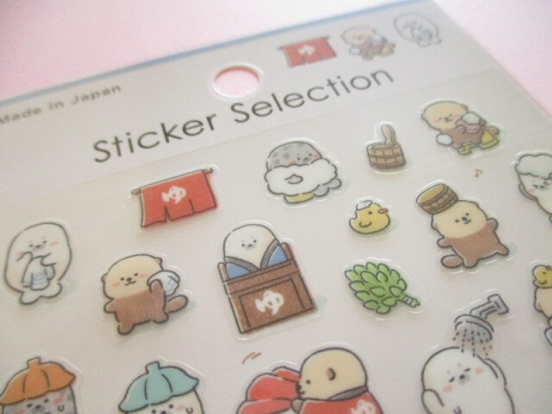Photo3: Kawaii Cute Design Stickers Sheet Gaia *Public Bath (466778-1)