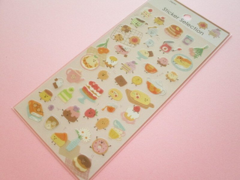 Photo1: Kawaii Cute Design Stickers Sheet Gaia *Friendly Food 2 (466775-1) (1)