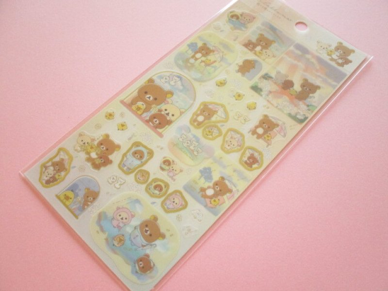 Photo1: Kawaii Cute Stickers Sheet Rilakkuma San-x *Clear After Rain (SE65302) (1)