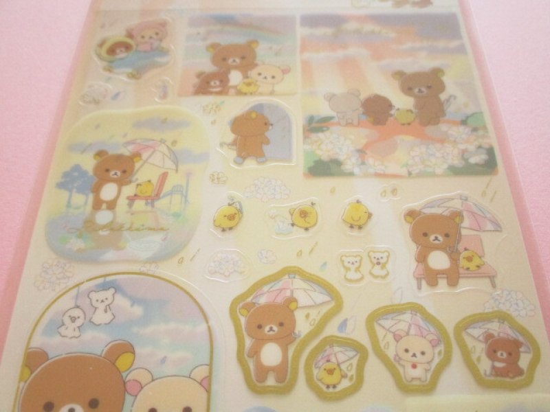Photo1: Kawaii Cute Stickers Sheet Rilakkuma San-x *Clear After Rain (SE65302)