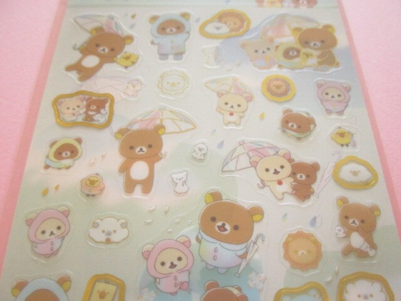 Photo1: Kawaii Cute Stickers Sheet Rilakkuma San-x *Clear After Rain (SE65301)