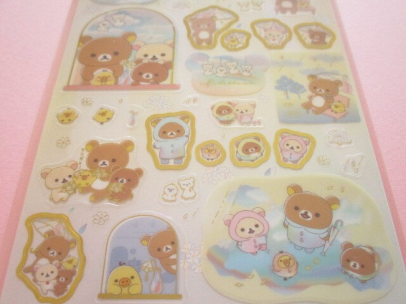 Photo2: Kawaii Cute Stickers Sheet Rilakkuma San-x *Clear After Rain (SE65302)