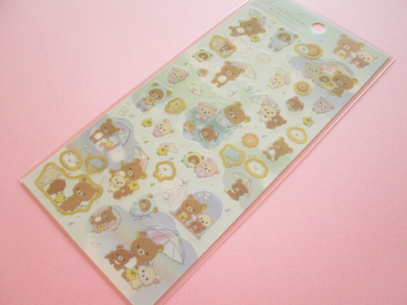 Photo1: Kawaii Cute Stickers Sheet Rilakkuma San-x *Clear After Rain (SE65301) (1)