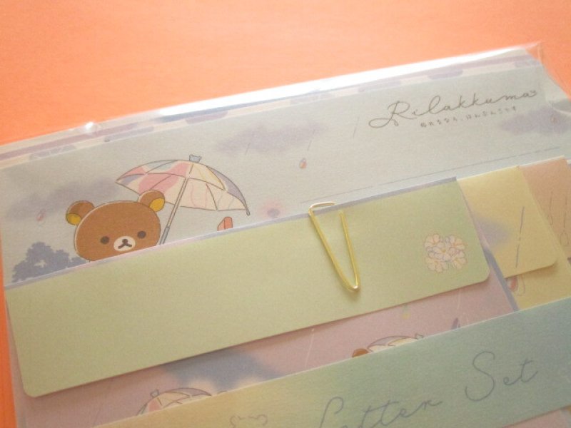 Photo1: Kawaii Cute Regular Letter Set Rilakkuma San-x *Clear After Rain (LH82801)