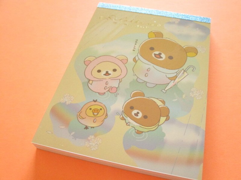 Photo1: Kawaii Cute Large Memo Pad Rilakkuma San-x *Clear After Rain (MH25001) (1)