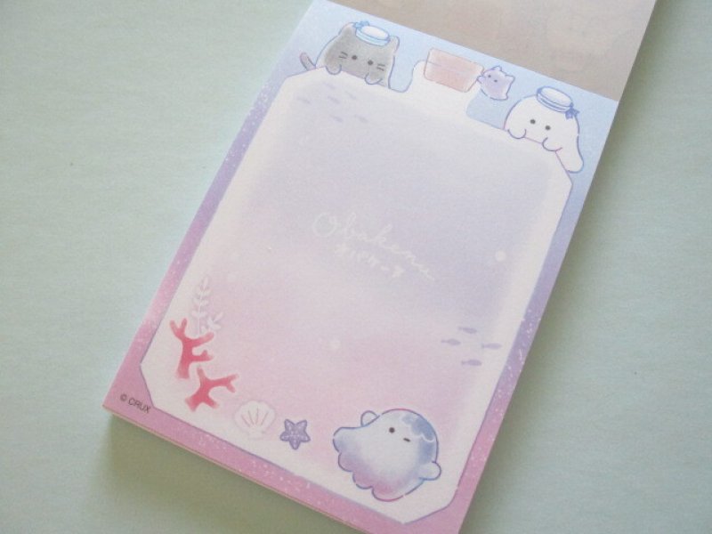 Photo1: Kawaii Cute Mini Memo Pad Obakenu Crux *Marine Bottle (128455)
