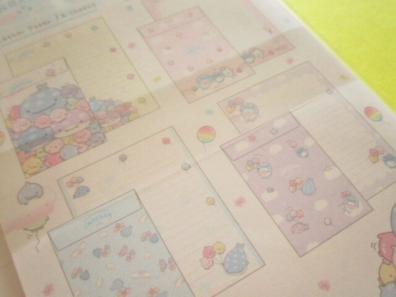 Photo3: Kawaii Cute Regular Letter Set Jinbesan San-x *Jinbesan and Fusen-uo (LH83301)