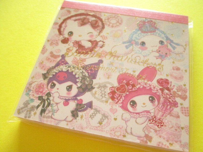 Photo1: Kawaii Cute Medium Memo Pad Sanrio Characters × 飴ノ森ふみか Amenomori Fumika Clothes Pin *A La Mode Mix (MM-84009)  (1)