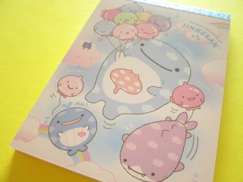 Photo1: Kawaii Cute Large Memo Pad Jinbesan San-x *Jinbesan and Fusen-uo (MH26301) (1)