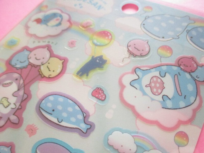 Photo3: Kawaii Cute Sticker Sheet Jinbesan San-x *Jinbesan and Fusen-uo (SE66701)
