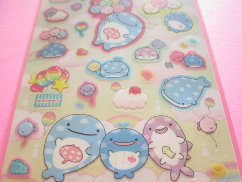Photo2: Kawaii Cute Sticker Sheet Jinbesan San-x *Jinbesan and Fusen-uo (SE66701)