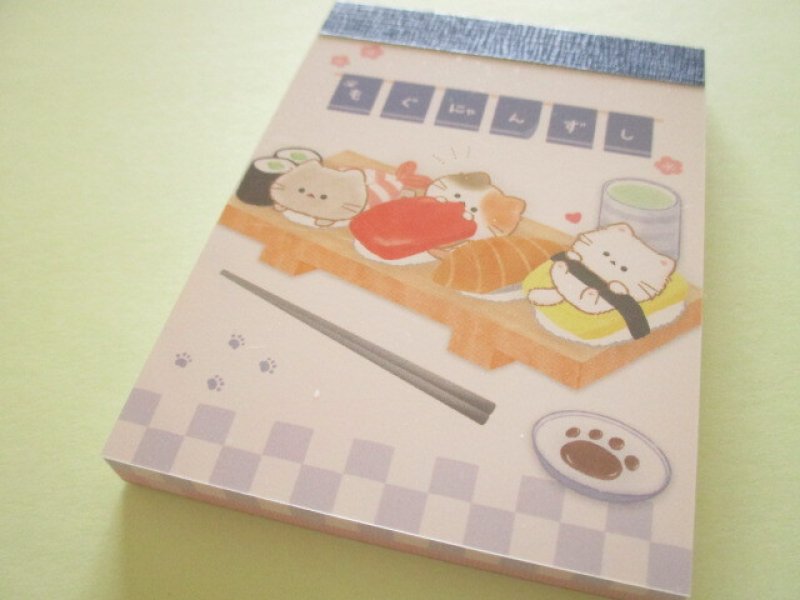 Photo1: Kawaii Cute Mini Memo Pad Mogu♡nyan Kamio Japan *おすしやさん (225576) (1)