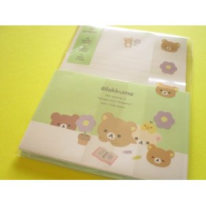 Photo: Kawaii Cute Regular Letter Set Rilakkuma San-x *Basic Rilakkuma Flower (LH83501)