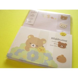 Photo: Kawaii Cute Regular Letter Set Rilakkuma San-x *Basic Rilakkuma Flower (LH83601)