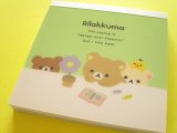 Photo: Kawaii Cute Square Memo Pad Rilakkuma San-x *Basic Rilakkuma Flower (MH26702)