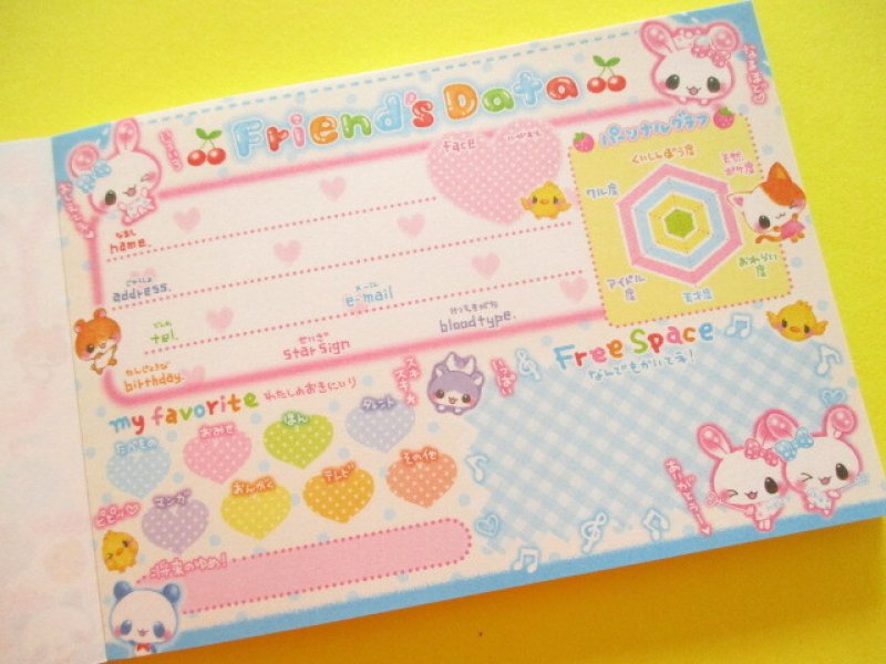 Photo1: Kawaii Cute V Large Memo Pad Q-LiA *Candy Twins (90178)