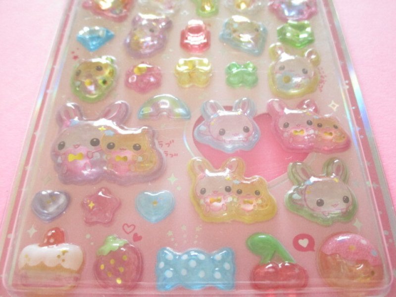 Photo2: Kawaii Cute うるちゅる Pop Stickers Sheet Crux *フワフワらびちゃん (132243)