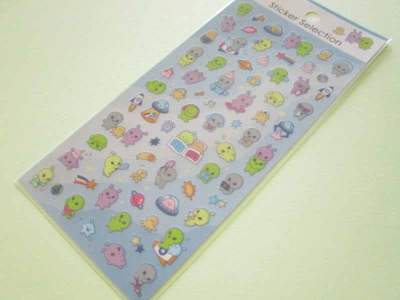 Photo1: Kawaii Cute Design Stickers Sheet Gaia *Mystery Friends Aliens (466813-2) (1)