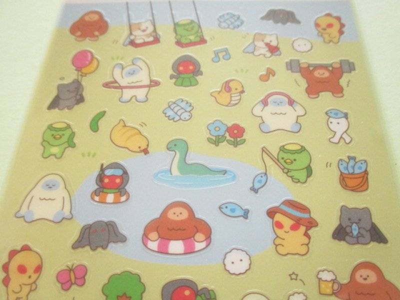 Photo1: Kawaii Cute Design Stickers Sheet Gaia *Mystery Friends UMA (466813-1)