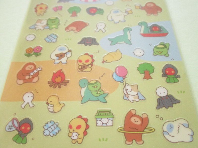 Photo2: Kawaii Cute Design Stickers Sheet Gaia *Mystery Friends UMA (466813-1)