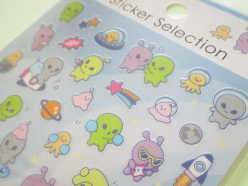Photo3: Kawaii Cute Design Stickers Sheet Gaia *Mystery Friends Aliens (466813-2)