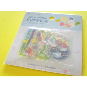 Photo: Kawaii Cute Waku Waku Summer Sticker Flakes Sack Gaia *W Summer 2 (468066-1)
