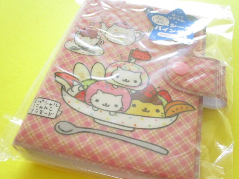 Photo1: Kawaii Cute Funi Funi Seal Binder San-x *にゃんにゃんにゃんこ  (SE68702)  (1)