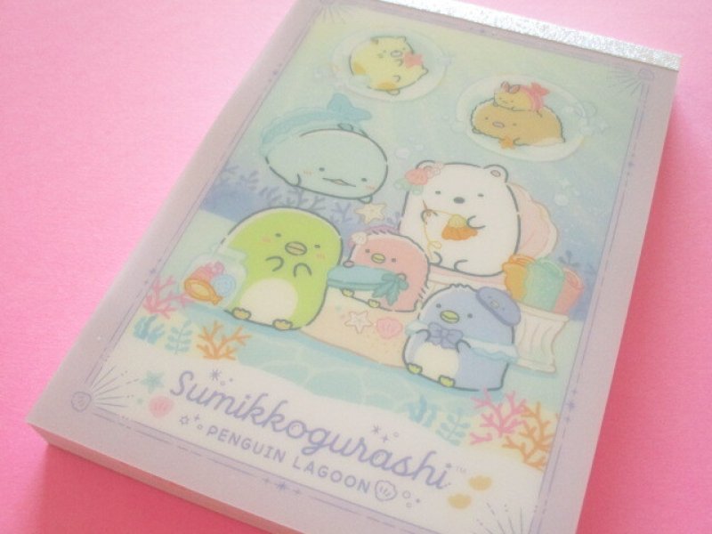 Photo1: Kawaii Cute Large Memo Pad Sumikkogurashi San-x *Penguin Lagoon (MH27501) (1)