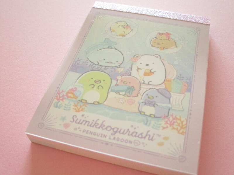 Photo1: Kawaii Cute Mini Memo Pad Sumikkogurashi San-x *Penguin Lagoon (MH27401-1) (1)