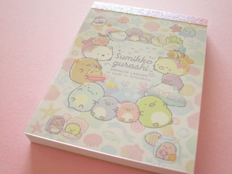 Photo1: Kawaii Cute Mini Memo Pad Sumikkogurashi San-x *Penguin Lagoon (MH27401-2) (1)