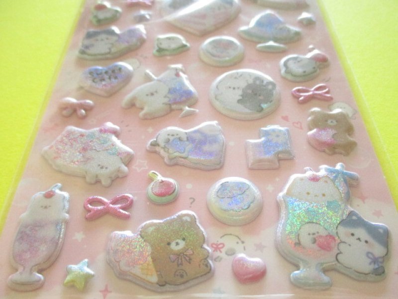 Photo2: Kawaii Cute めちゃキラ Puffy Stickers Sheet Q-Lia *Sweet Cafe (01035)
