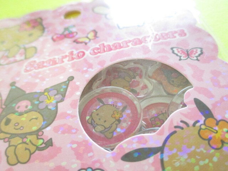 Photo1: Kawaii Cute Ohajiki Disc Sticker Flakes Sack Sanrio *Sanrio Characters / Sunburn Summer (134020)